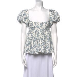 Brock Collection Floral Print Square Neckline Blouse - S